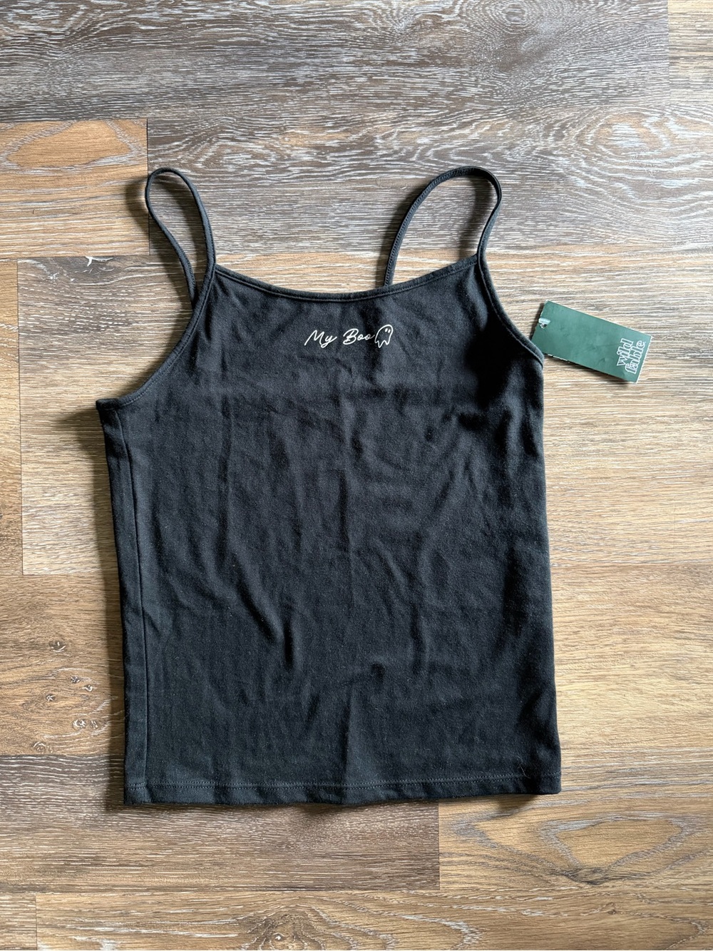 🎃 wild fable Black Spaghetti Strap Camisole with “My Boo 👻 “ Script
